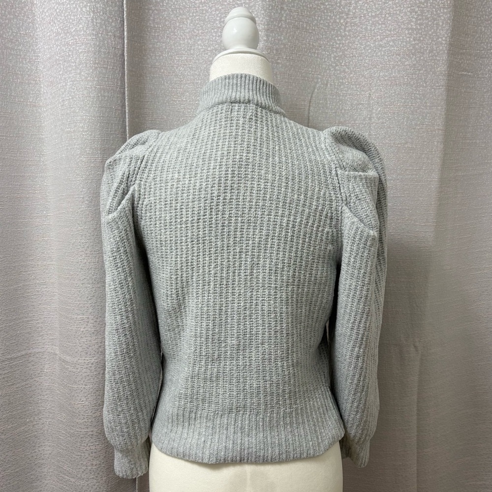 a new day Women’s Gray puff sleeve Sweater Pullover Size XS Cozy Knit, Preppy - Picture 2 of 10